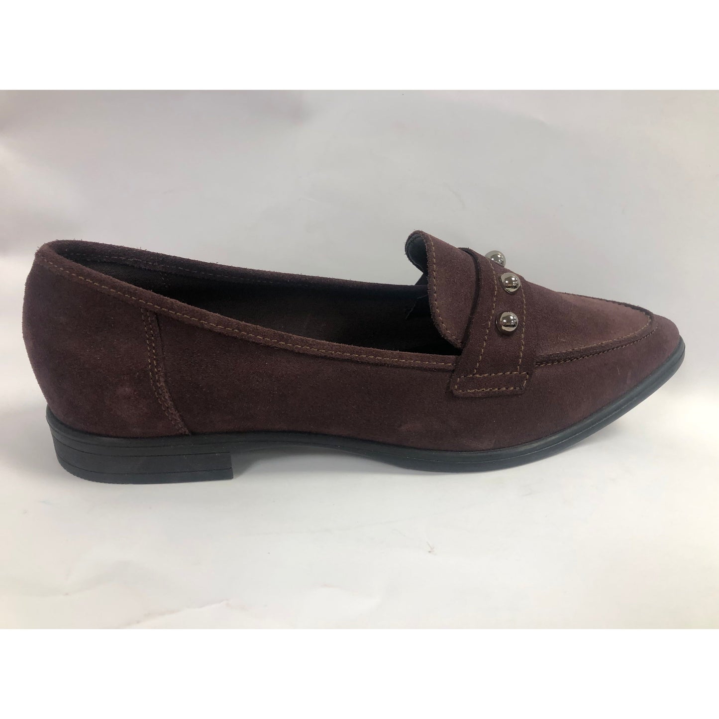 BIANCO loafers, burgunder semsket skinn med nagler, str41