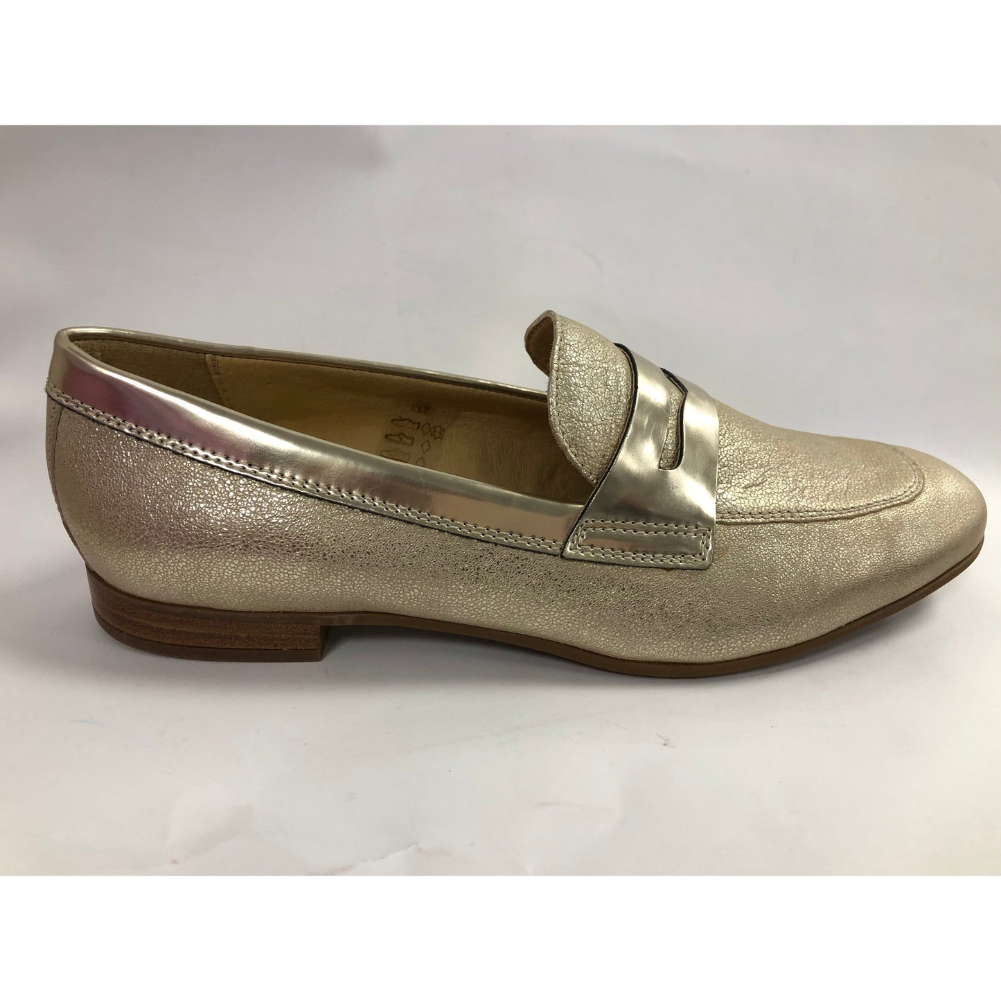 GEOX metallic gold skinn loafers Str.41