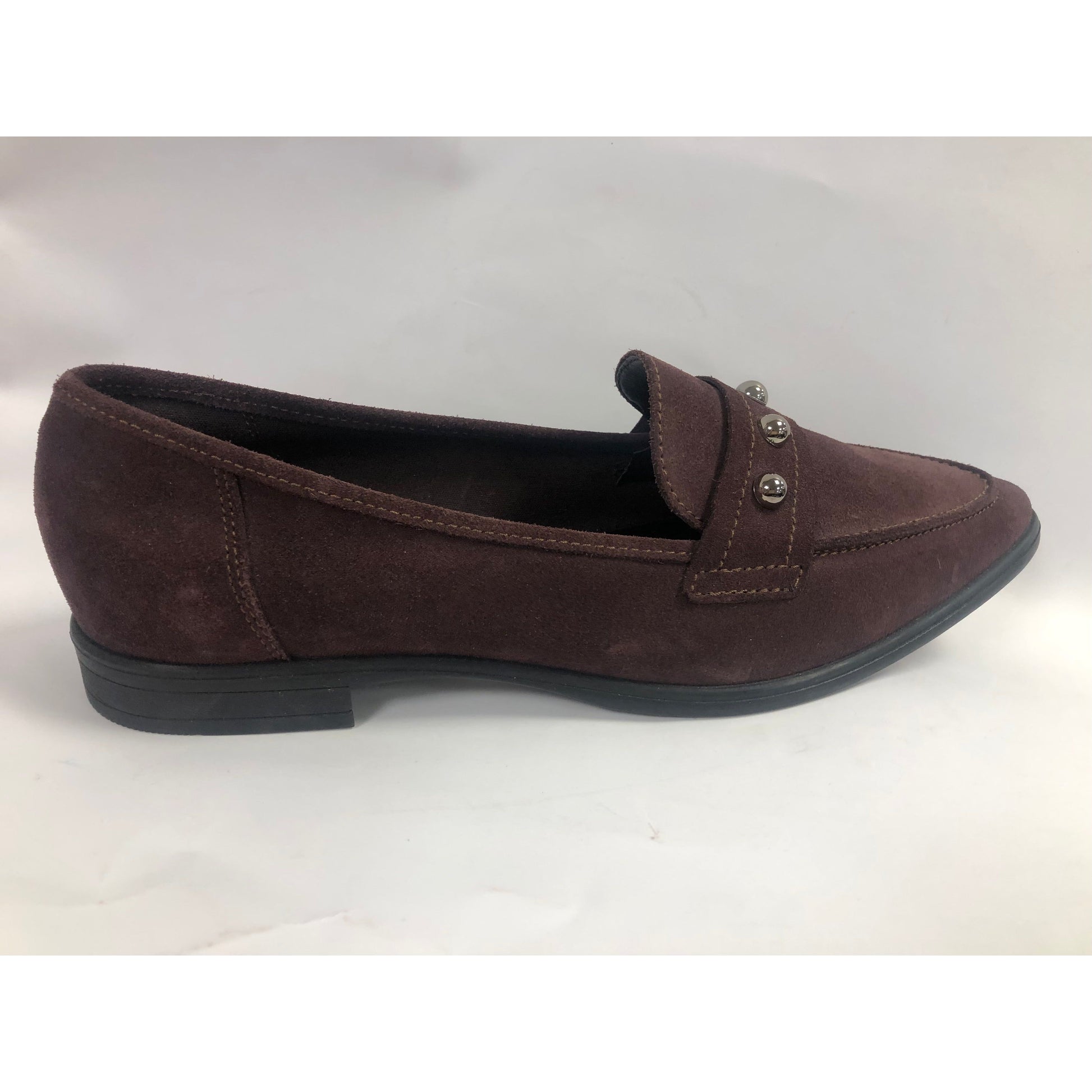 BIANCO loafers, burgunder semsket skinn med nagler, str41